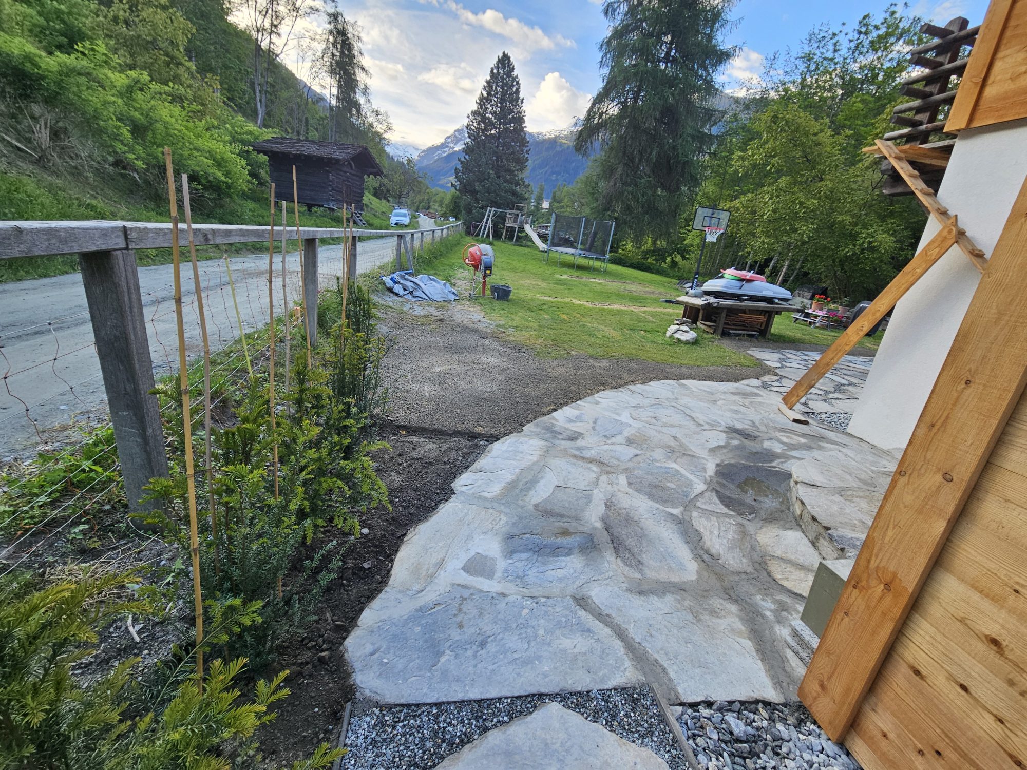 Mountainside stone pathway